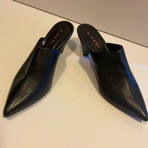 M.GEMI made in Italy size 38.5 leather with snakeskin heals